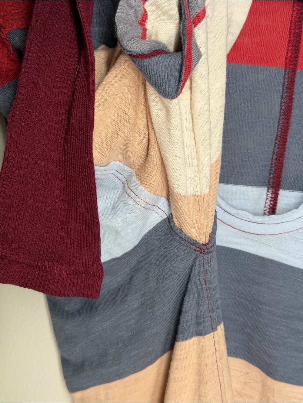 We The Free Oversized Striped Tunic Boho Slouchy Cotton Lagenlook Free People - Picture 4 of 8